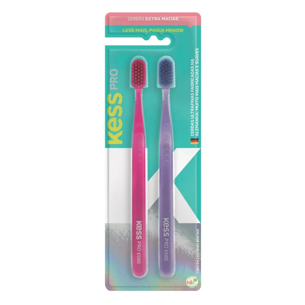 Escova Dental Kess Pro Com 2 Unidades Cerdas Extra Macias Especial