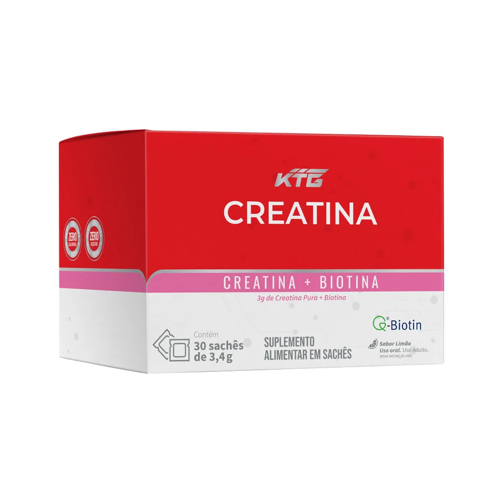 Katigua Creatina + Biotina Com 30x3,6gr Saches Sabor Limao