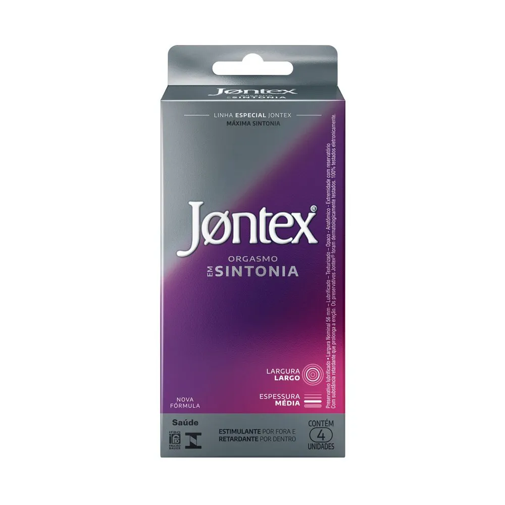 Preservativo Camisinha Jontex Orgasmo Em Sintonia - 4 Unidades