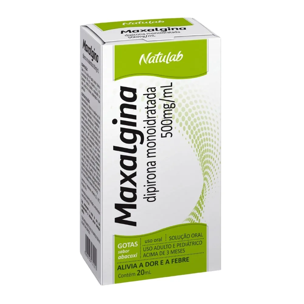 Maxalgina Dipirona 500mg/ml Abacaxi Gotas 20ml Natulab