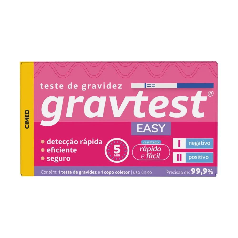 Teste De Gravidez Grav Test Easy Com 1 Tira