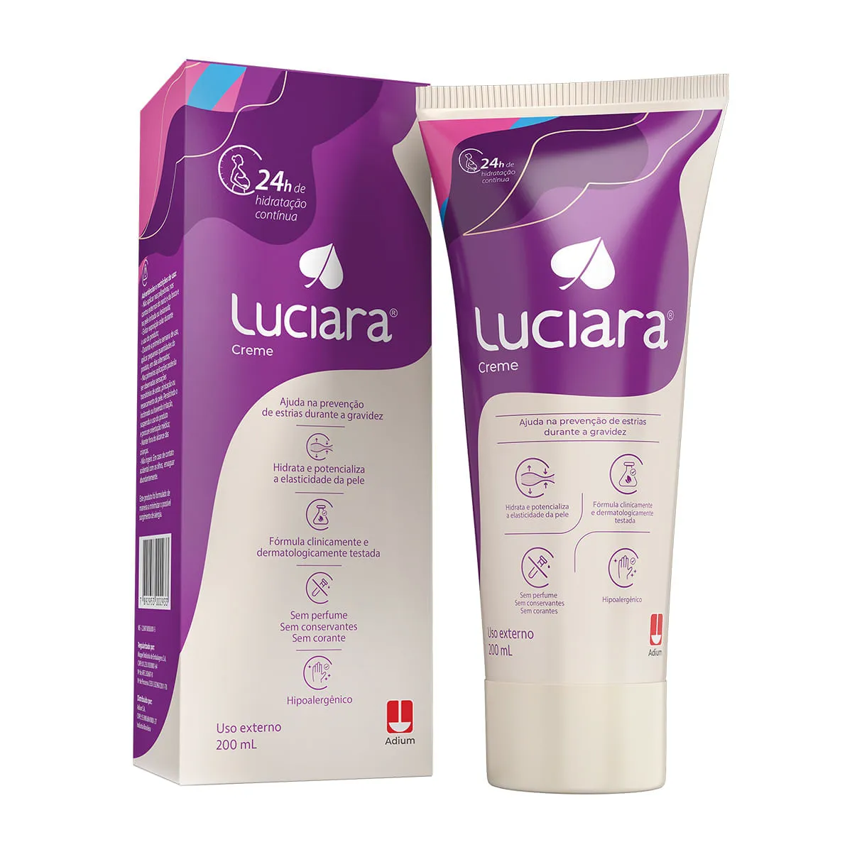 Creme Hidratante Luciara Prevenção De Estrias Na Gravidez 200ml
