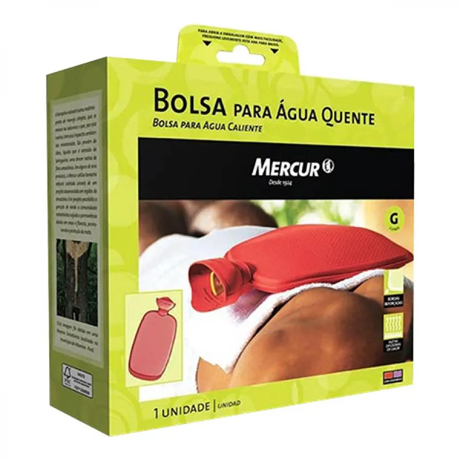 Bolsa Para Água Quente Mercur Bordô Grande 2 Litros