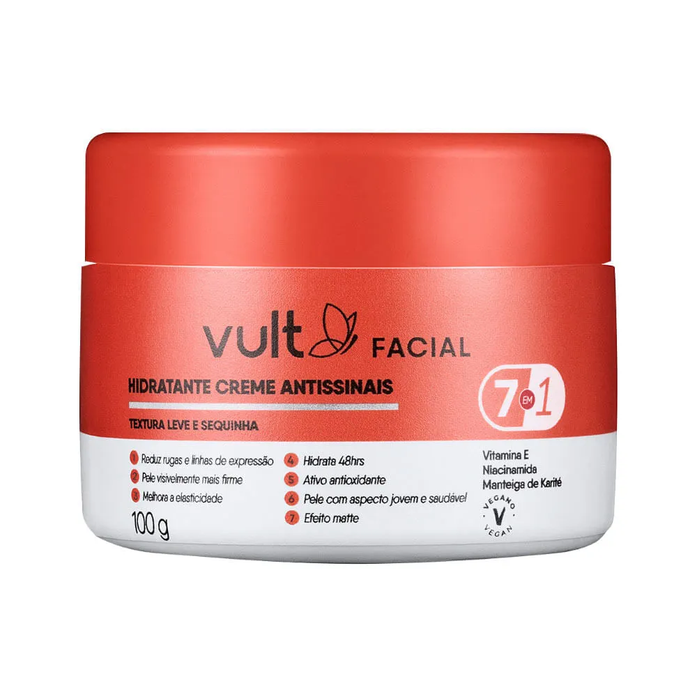 Hidratante Vult Facial 100gr Creme Antissinais