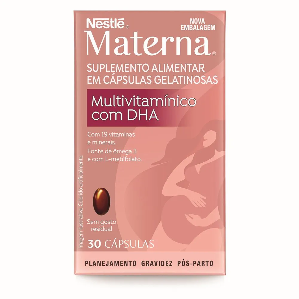 Suplemento Alimentar Em Cápsulas Materna Multivitamínico Com Dha 30 Unidades