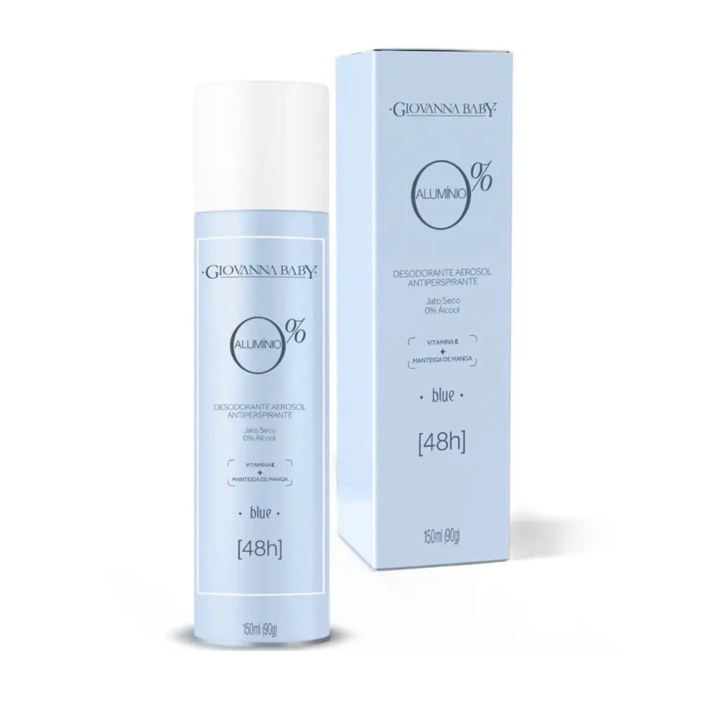Desodorante Giovanna Baby 150ml Aerosol Sem Aluminio Blue