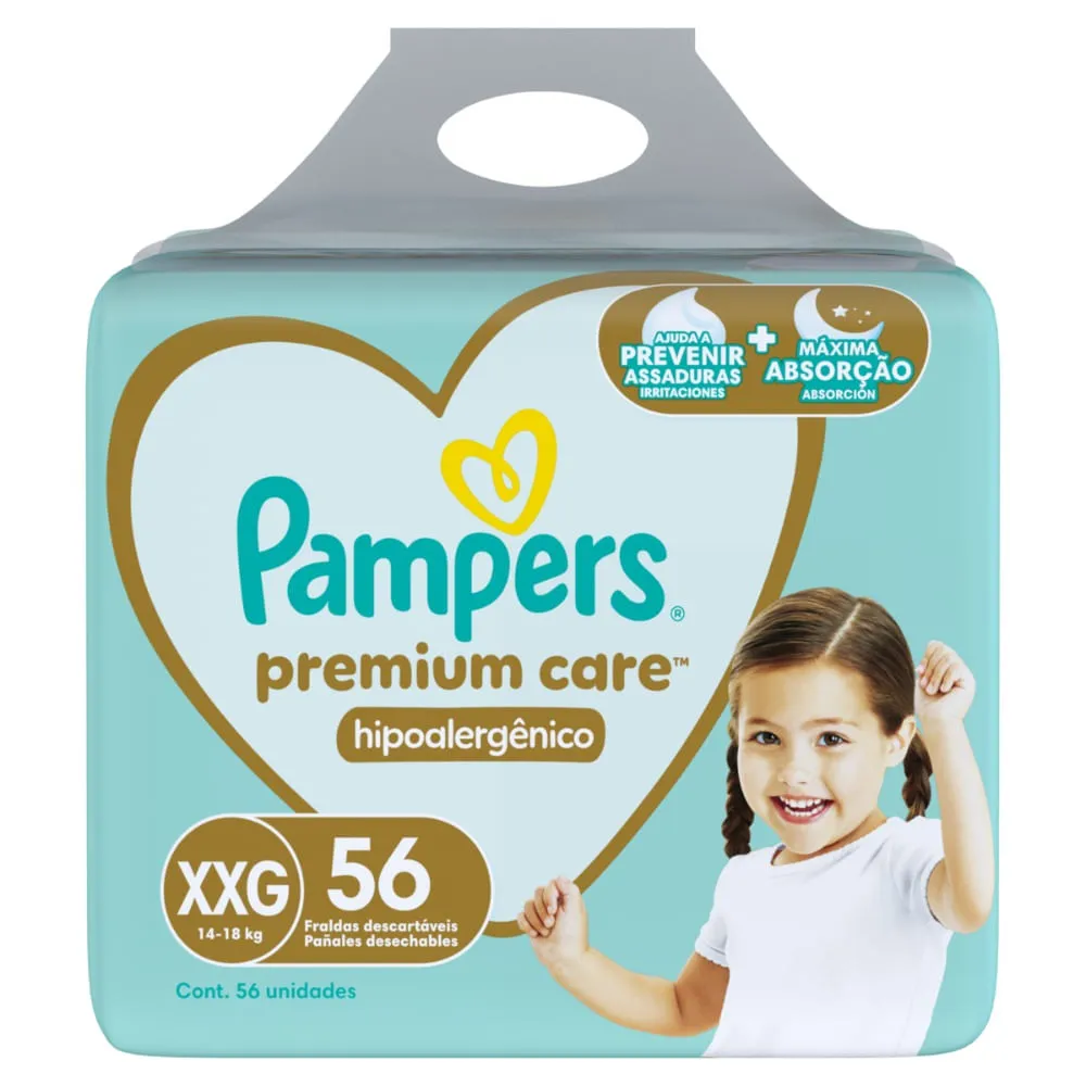 Fralda Pampers Premium Care Com 56 Unidades Tamanho Xxg