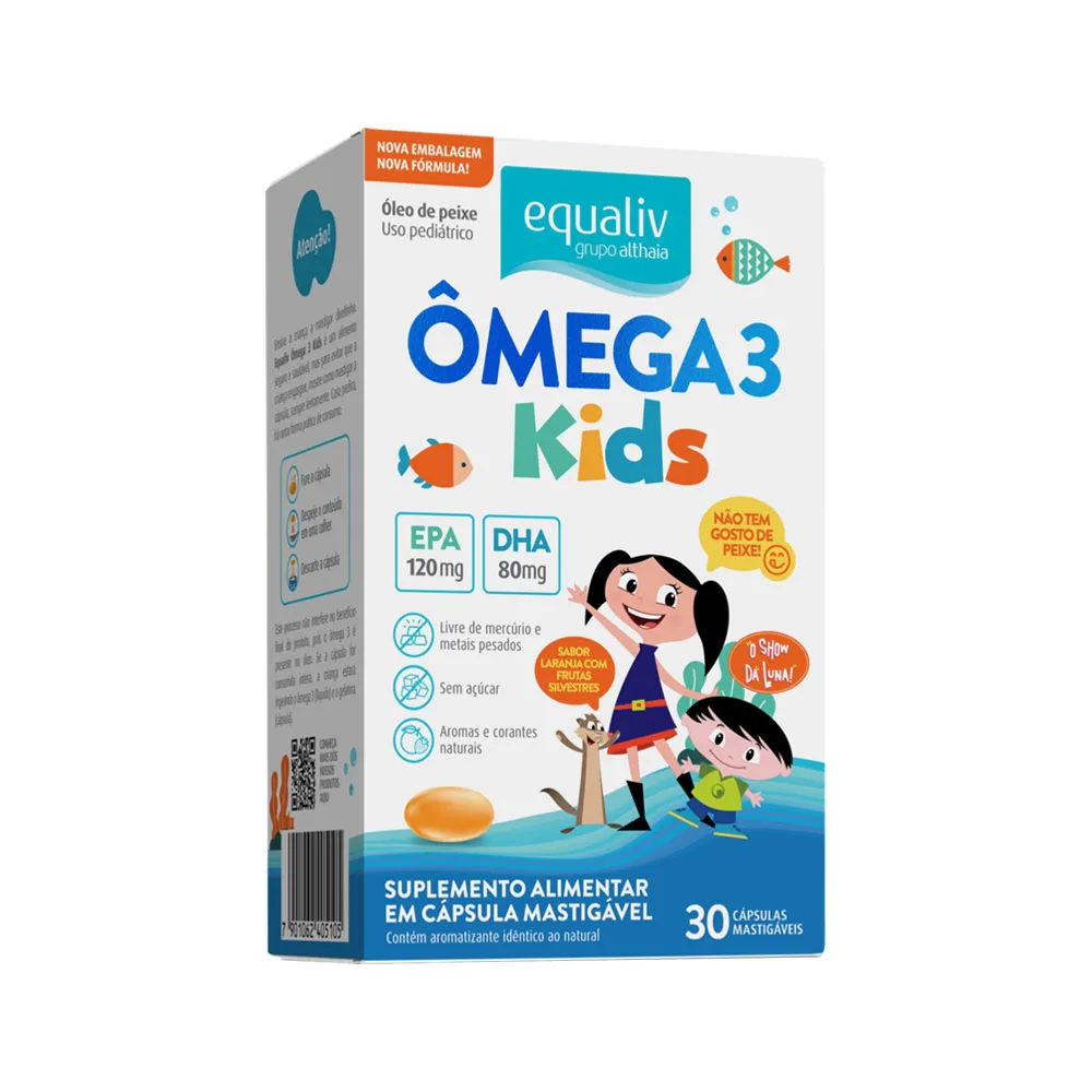 Equaliv Omega 3 Kids 120 + 80mg 30 Capsulas Mastigaveis