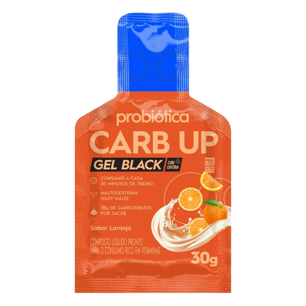 Energético Probiótica Carb-up Gel Black Laranja 30g