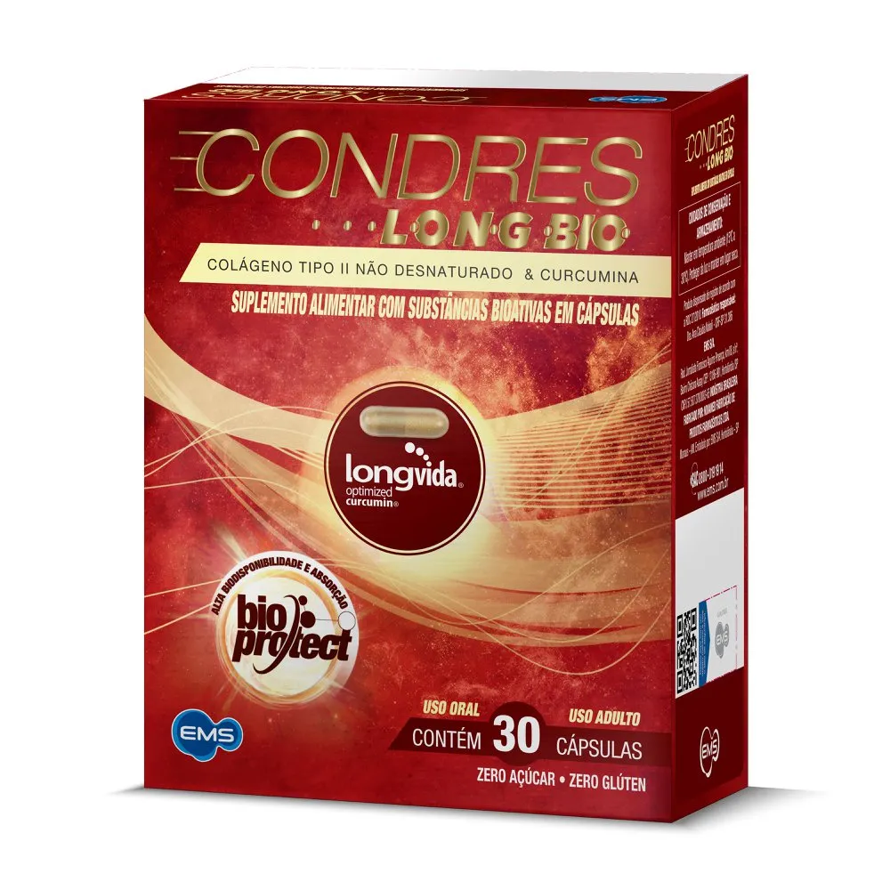 Colágeno Tipo Ii E Curcumina Condres Longbio 30 Cápsulas