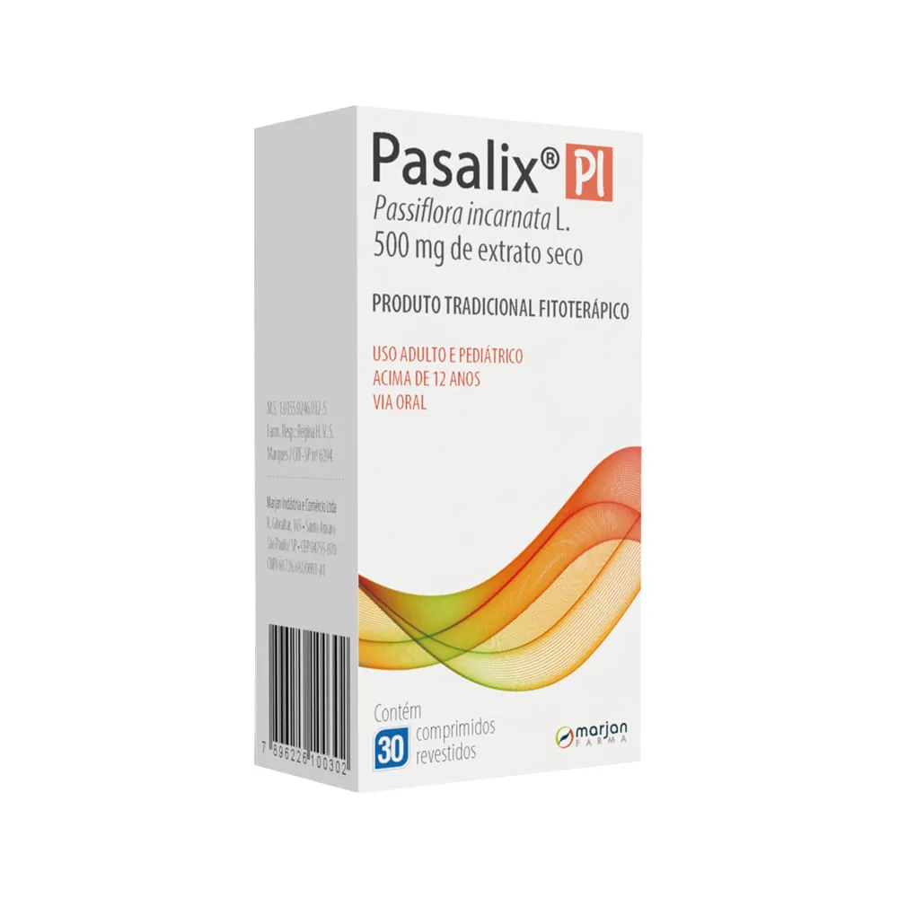 Pasalix Pi 500mg Com 30 Comprimidos Revestidos Novo