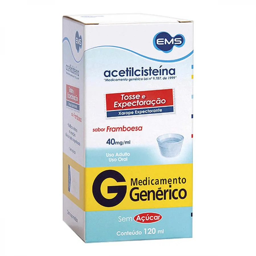 Acetilcisteína Ems 40mg Xarope Adulto 120ml
