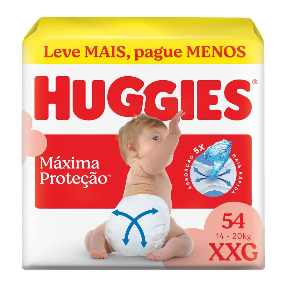 Fralda Huggies Xxg Máxima Proteção 54 Unidades