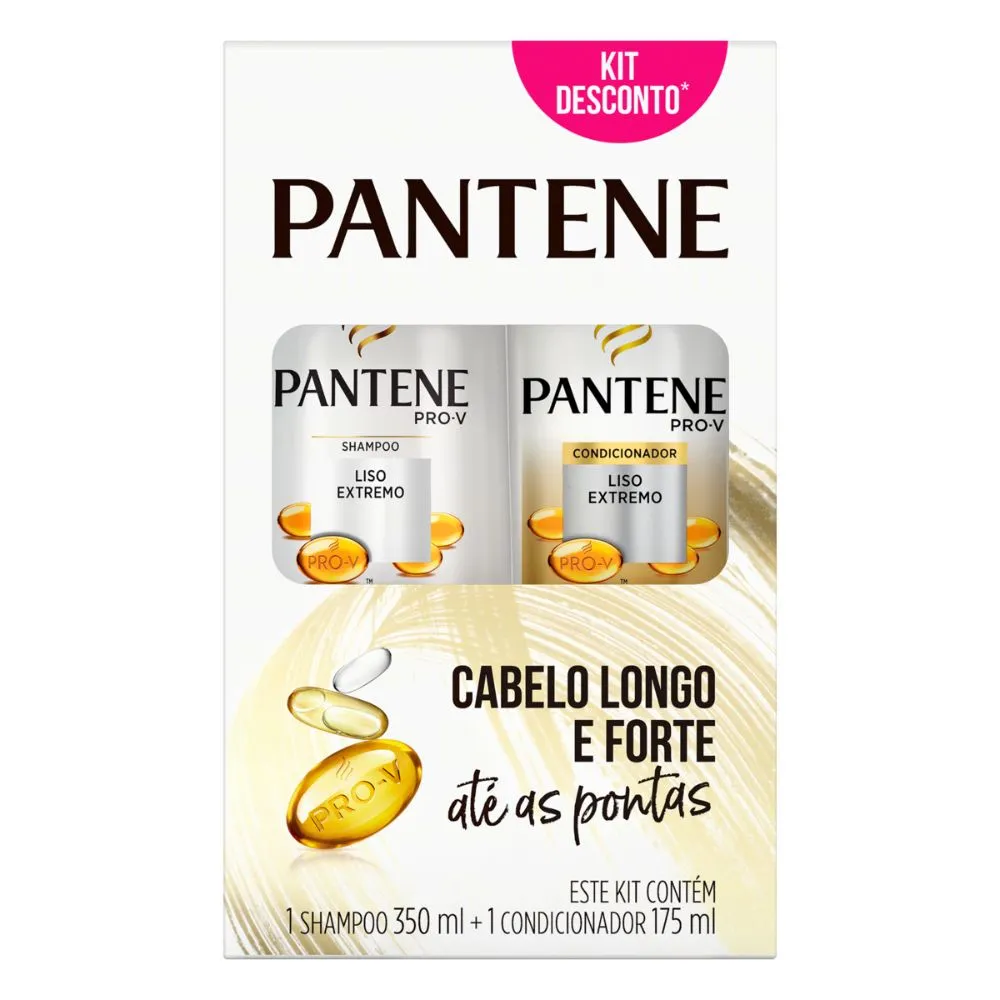 Shampoo + Condicionador Pantene 350+175ml Liso Extremo Especial