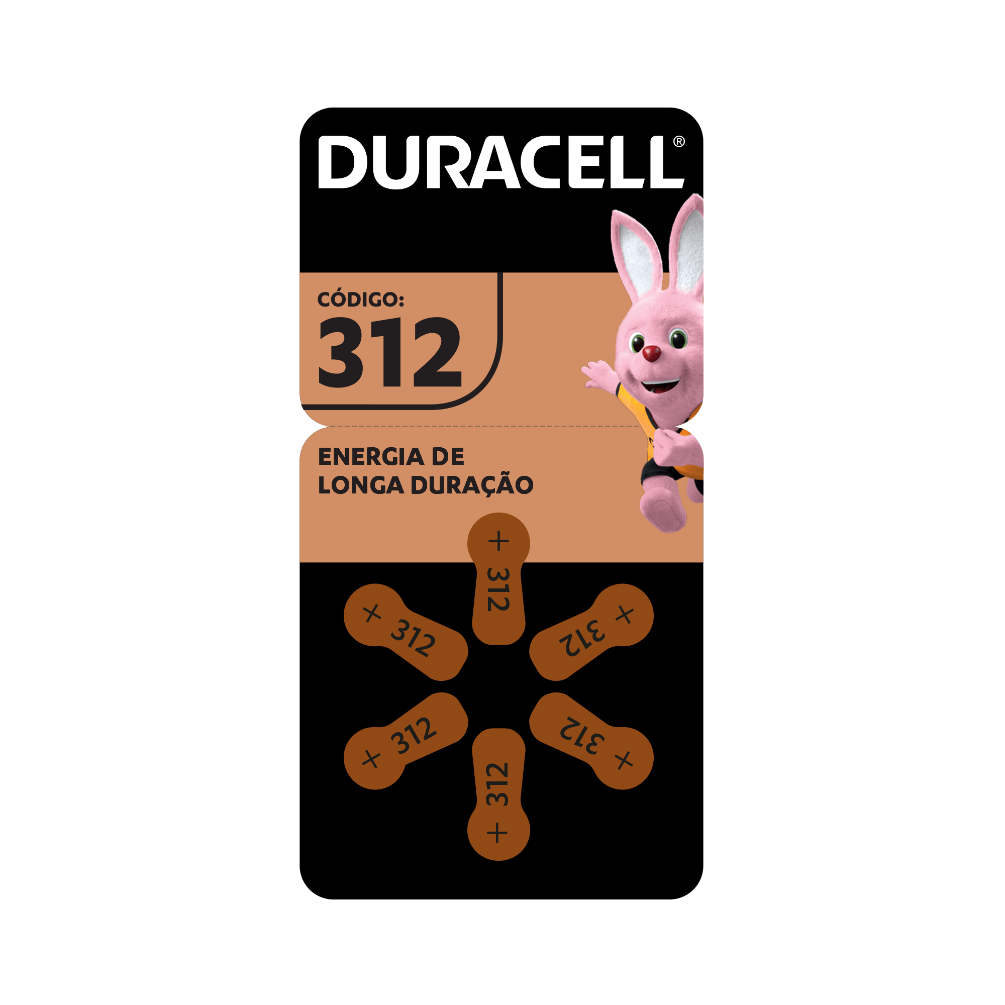 Pilha Auditiva Codigo 312 Duracell Com 6 Unidades