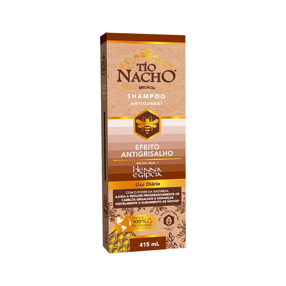Shampoo Antiqueda Efeito Antigrisalho Geleia Real E Henna Egipcia 415ml