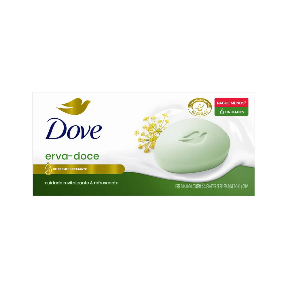 Sabonete Dove Barra Com 6 Erva-doce 90gr Especial