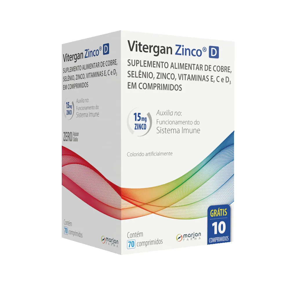 Vitergan Zinco D Com 70 Comprimidos Especial