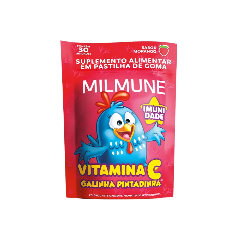 Milmune Vitamina C Galinha Pintadinha Com 30 Goma Morango