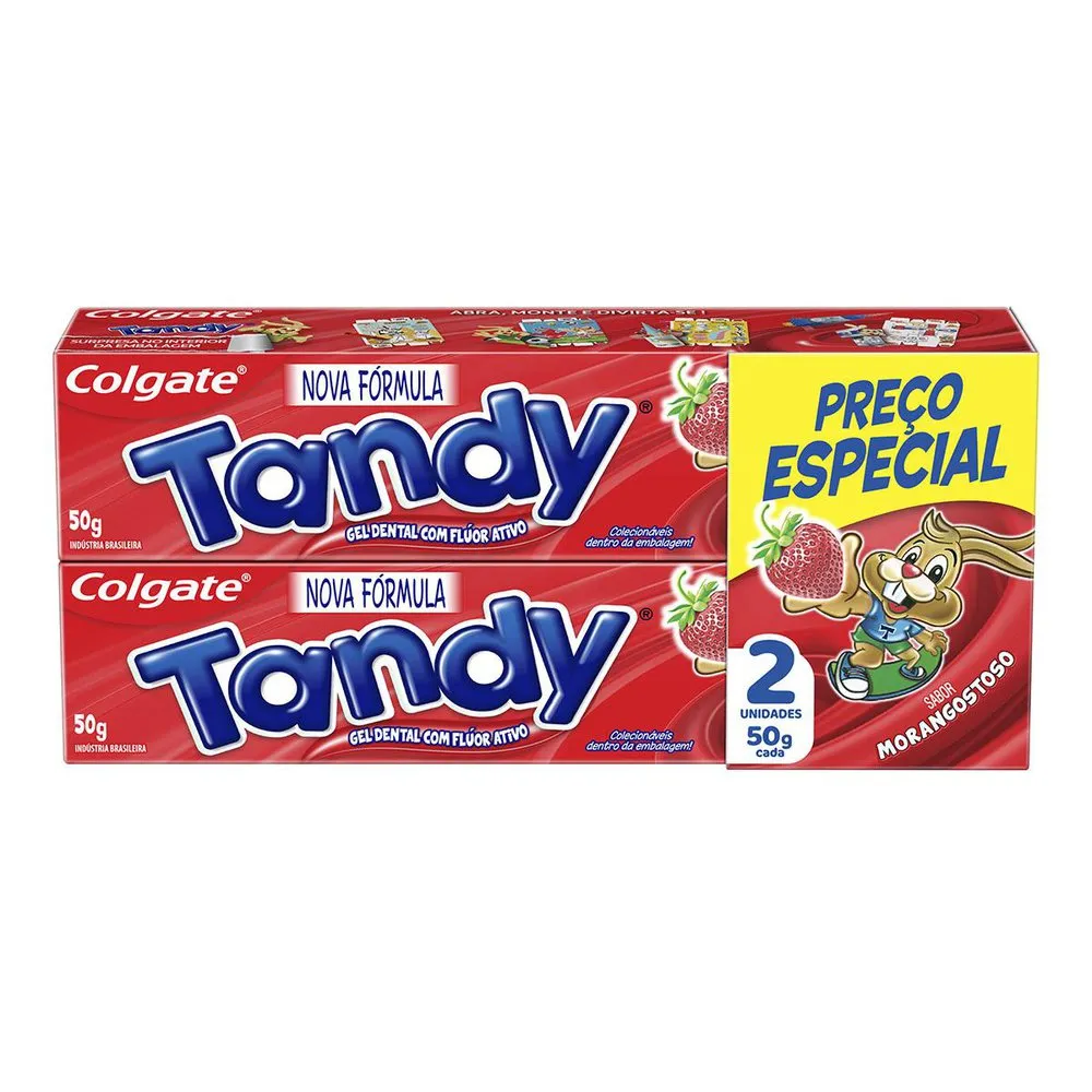 Gel Dental Colgate Tandy Morangostoso 50g 2 Unidades