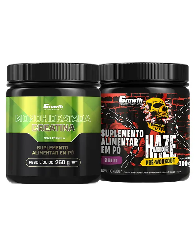Kit Creatina Monohidratada 250g e Pré-Treino Haze 300g