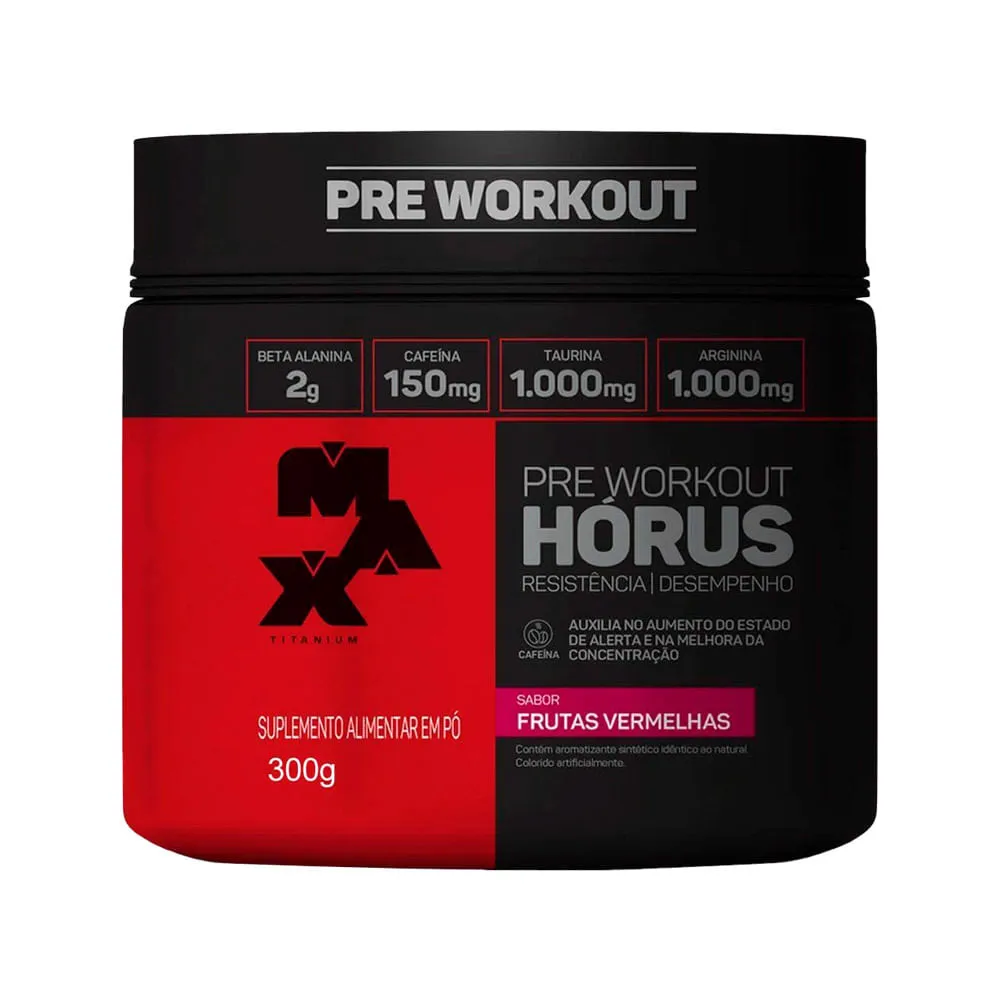 Max Titanium Pre Workout Horus Frutas Vermelhas 300gr