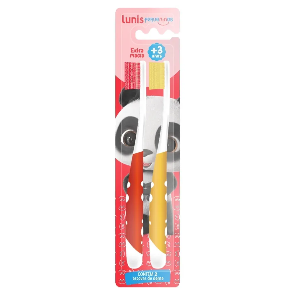 Escova De Dente Lunis Pequeninos Extra Macia 2 Unidades