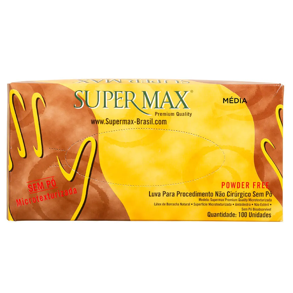 Luva Supermax Com 100 Unidades Sem Po Media