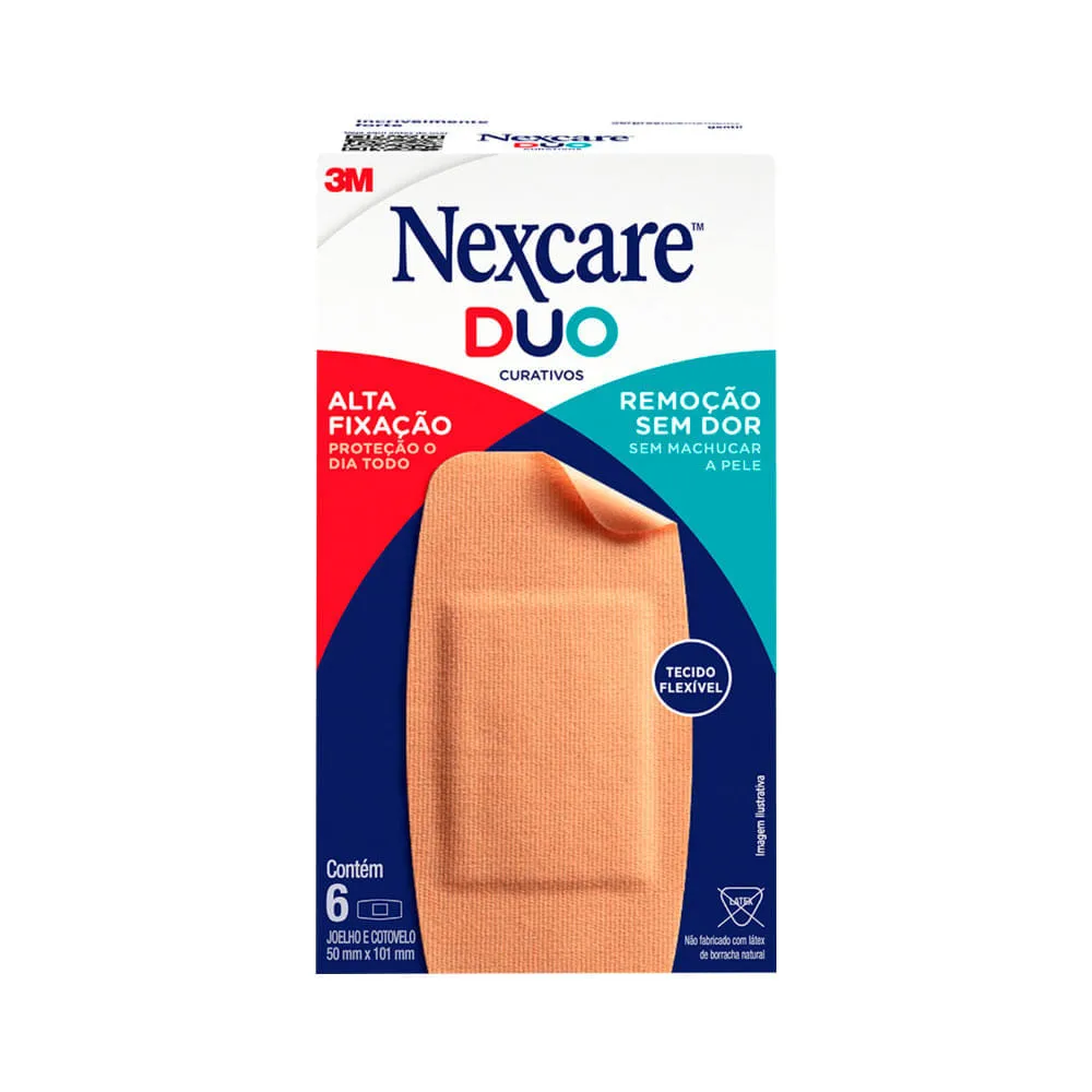 Curativo 3m Nexcare Duo Com 6 Adesivos Joelho E Cotovelo