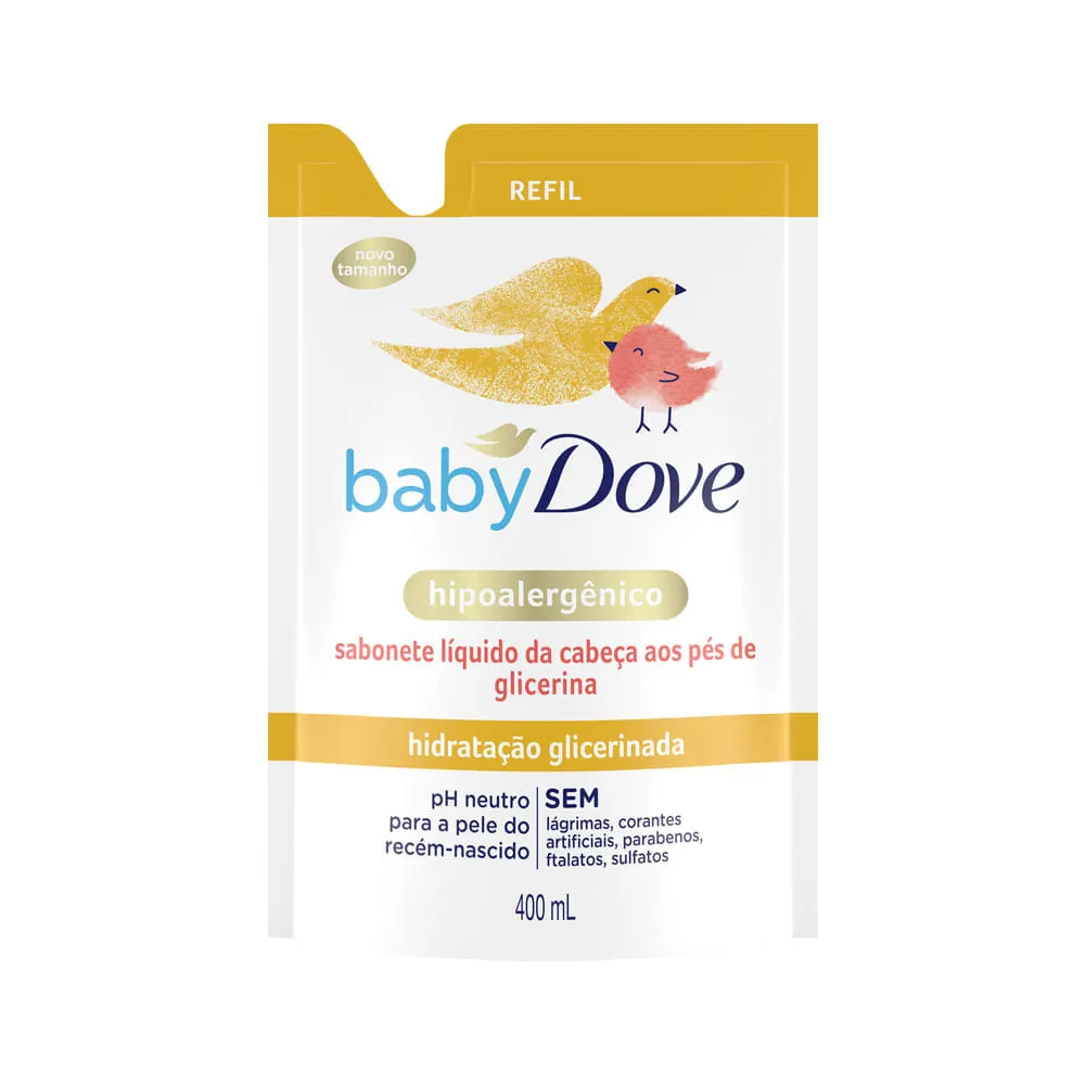 Sabonete Dove Baby Liquido 400ml Hidratação Glicerinada Refil
