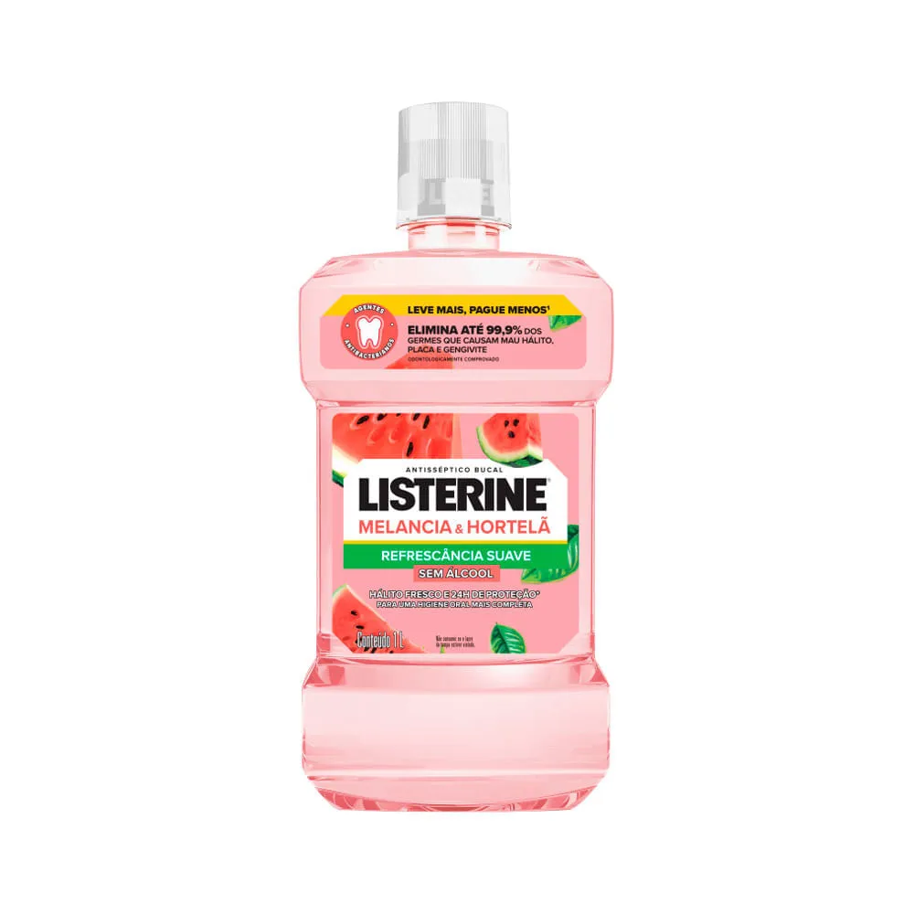 Antisséptico Bucal Listerine Melancia E Hortelã Sem Álcool 1l