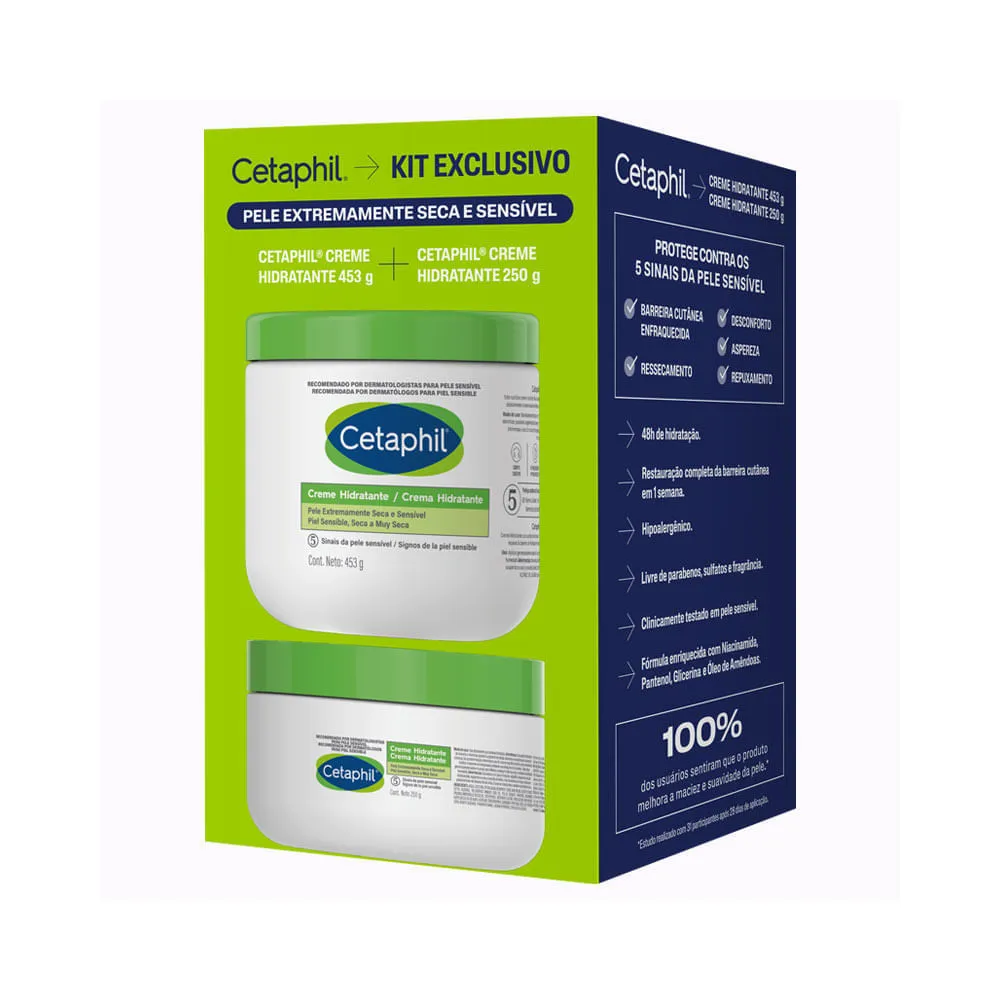 Kit Cetaphil Creme Hidratante Extra Seca/sensivel 453gr + 250gr