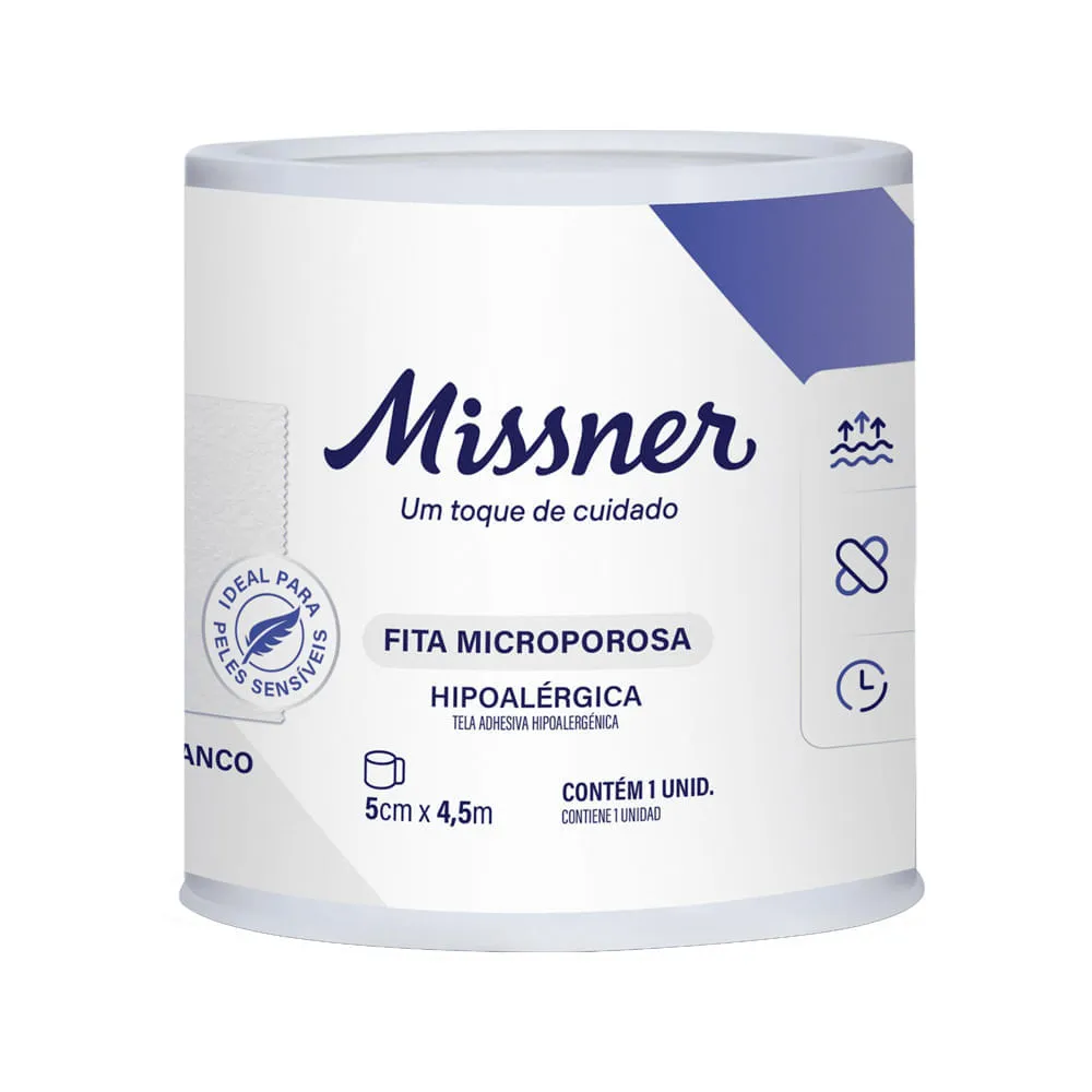 Fita Microporosa Missner 5cm X 4,5m Branco