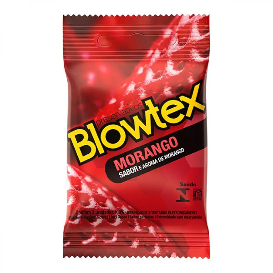 Preservativo Blowtex Morango Com 3 Unidades