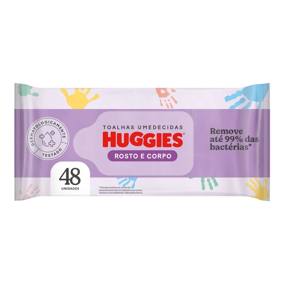 Toalha Umedecida Huggies Rosto E Corpo 48 Unidades