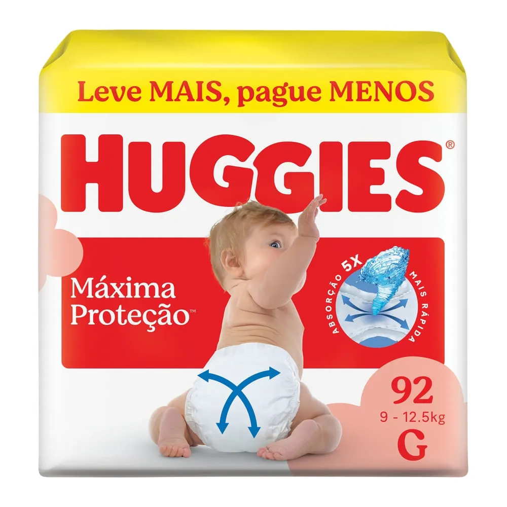 Fralda Huggies G Máxima Proteção 92 Unidades