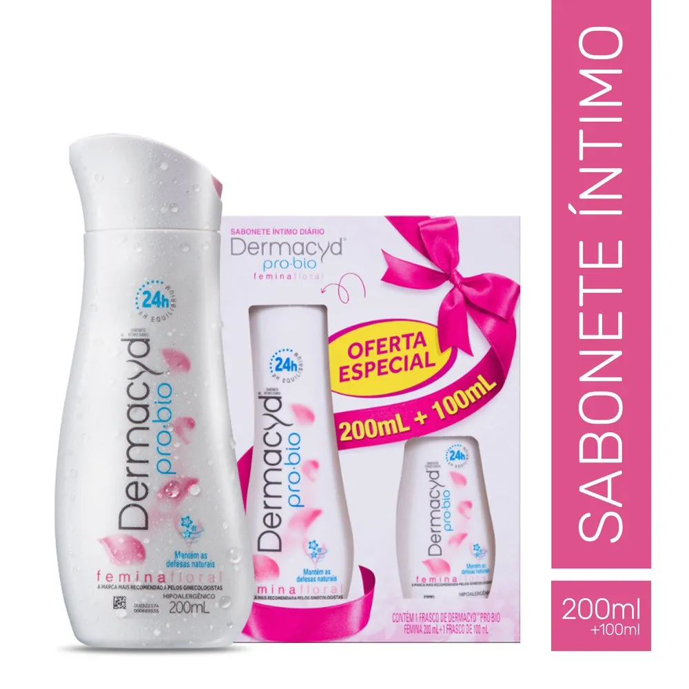 Kit Dermacyd Femina Sabonete Íntimo 200ml + 100ml